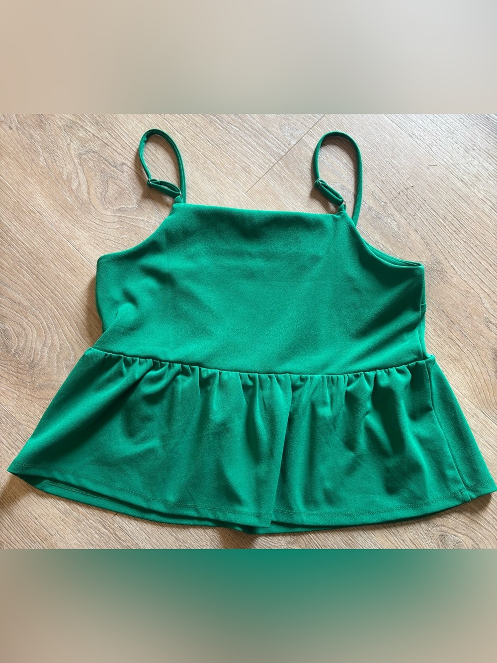 Ann Taylor Green Peplum Cami Tank Top